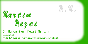 martin mezei business card